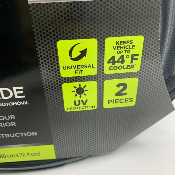 Auto Drive Twist Sun Shade Universal Fit UV Protection 2 Piece Black Orange - Picture 6 of 9